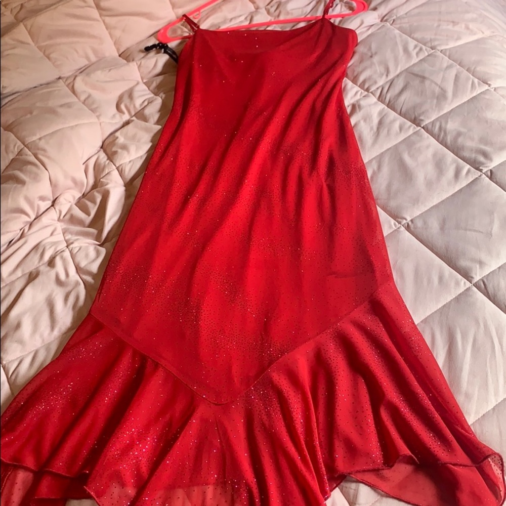 Red sparkly Jool kristopher dress, skinny straps